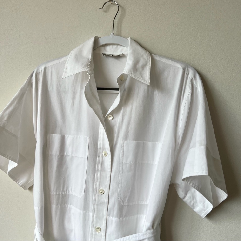 NWT Vince White Short Sleeve Utility Midi Shirt Dress - Picture 4 of 10
